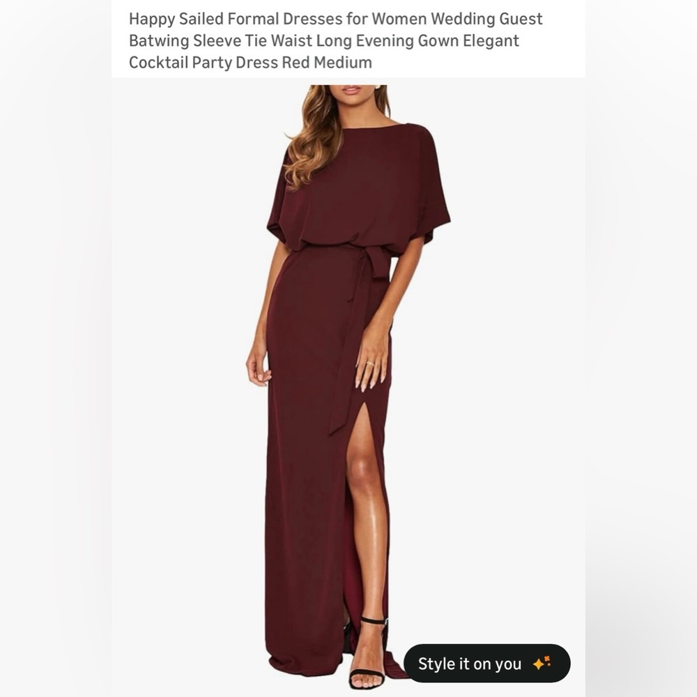 Elegant Burgundy Maxi Dress Formal
